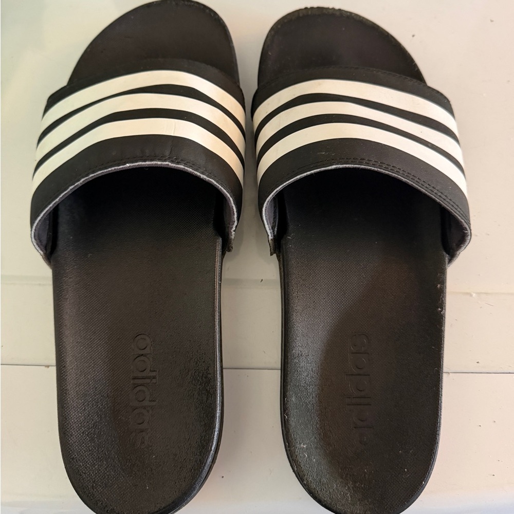 Adidas Black and White Footwear
